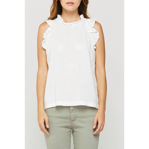 NEW VELVET HEART kalliope ruffle tank in white - Picture 1 of 3